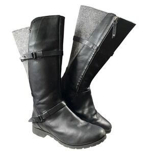 Teva De La Vina Boot 9 Black Waterproof Leather Western Whimsical Riding Biker
